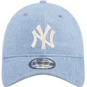lippikset-kaareva-sininen-saadettava-nauha-9twenty-washed-denim-new-york-yankees-mlb-new-era