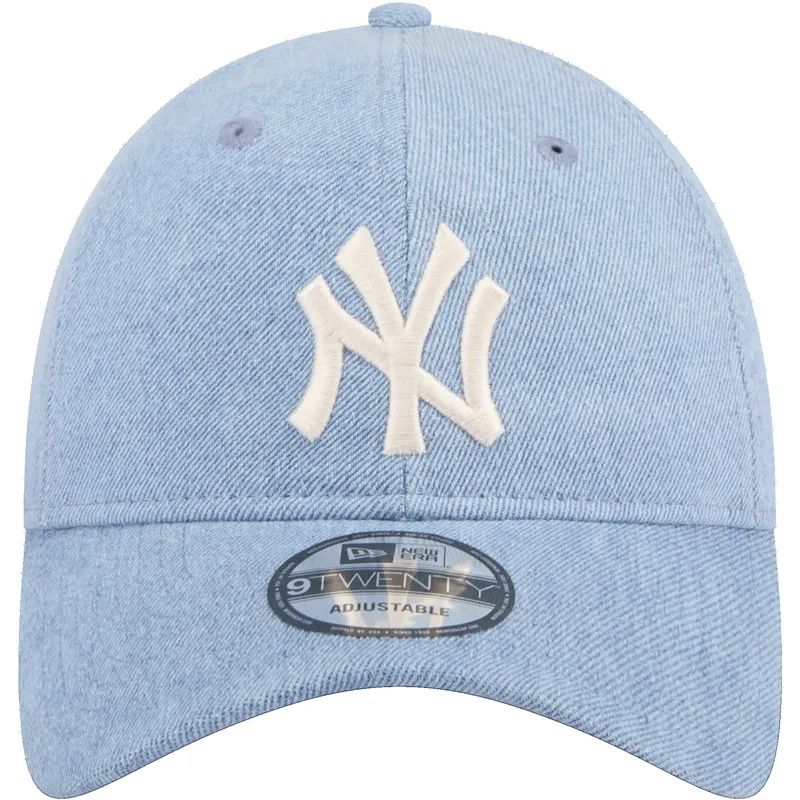 lippikset-kaareva-sininen-saadettava-nauha-9twenty-washed-denim-new-york-yankees-mlb-new-era