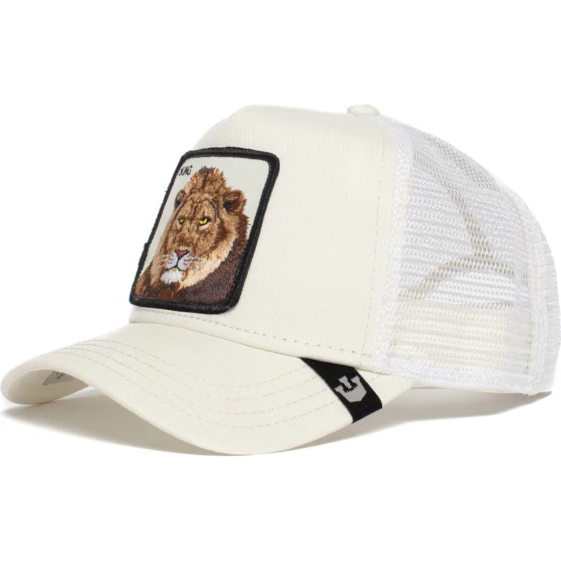 lippikset-kaareva-rekka-valkoinen-snapback-the-king-lion-the-farm-goorin-bros