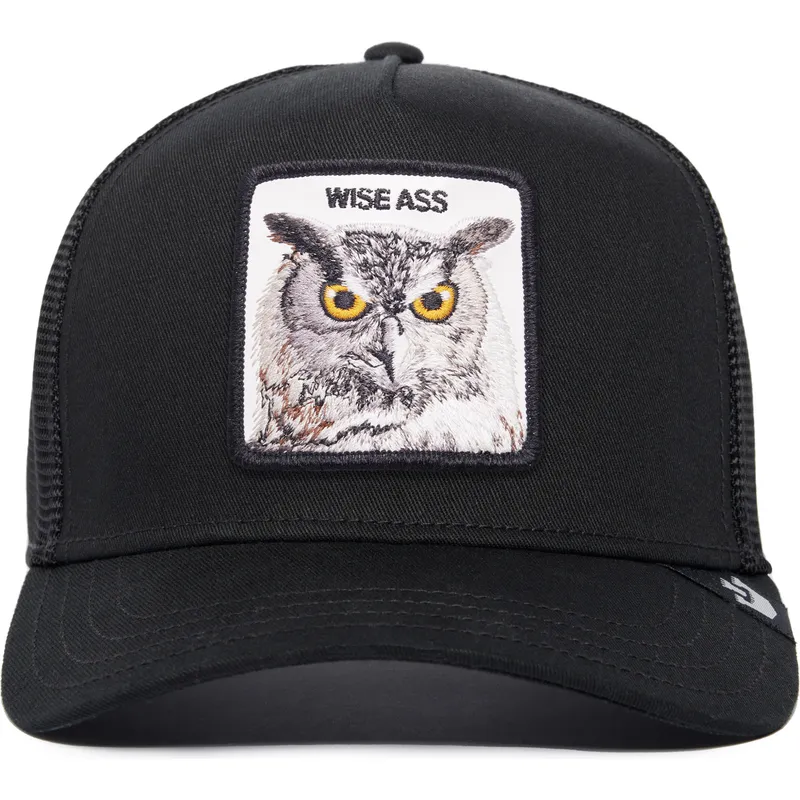 lippikset-kaareva-rekka-musta-snapback-wise-ass-owl-the-farm-premium-the-farm-goorin-bros