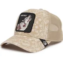 lippikset-kaareva-rekka-beige-snapback-lone-wolf-sign-o-the-times-the-farm-paisley-the-farm-goorin-bros