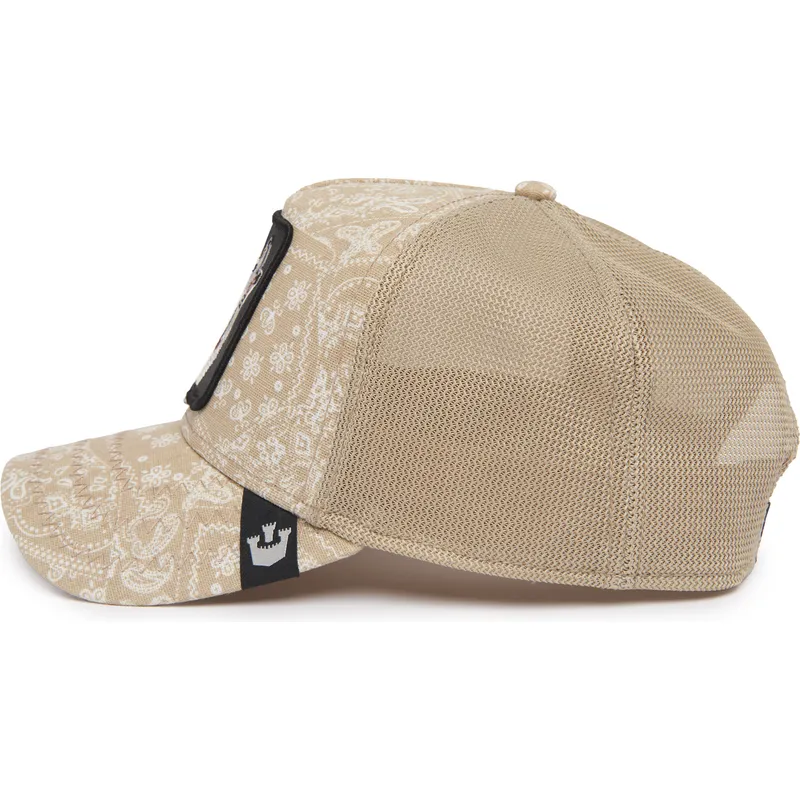 lippikset-kaareva-rekka-beige-snapback-lone-wolf-sign-o-the-times-the-farm-paisley-the-farm-goorin-bros