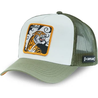 Capslab Angry Tiger CL4 TIG Beasts White and Green Trucker Hat