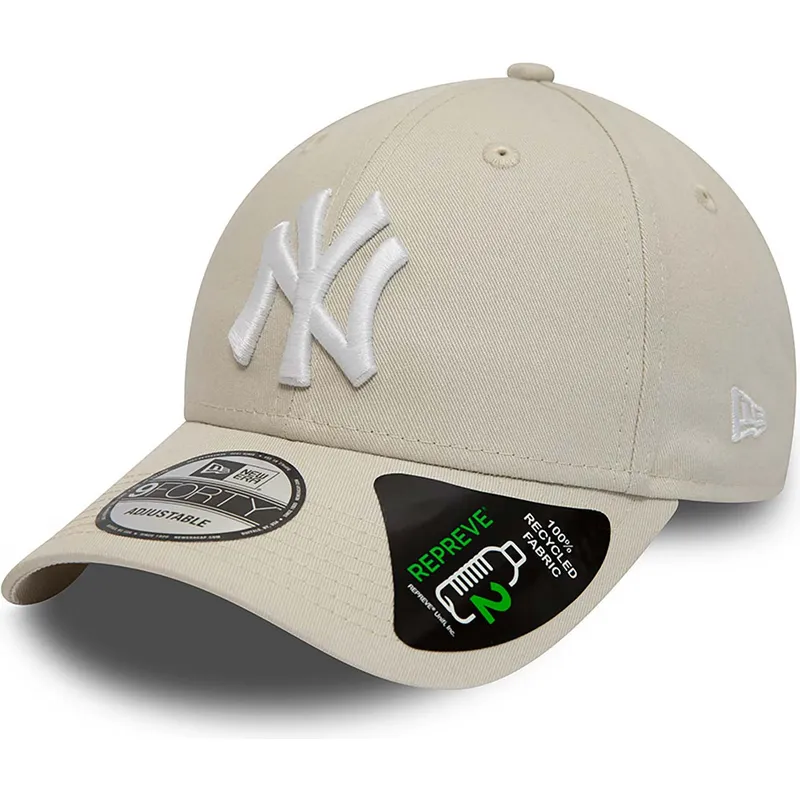 cap-kaareva-beige-adjustable-strap-9forty-repreve-league-essential-new-york-yankees-mlb-new-era cap-kaareva-beige-adjustable-strap-9forty-repreve-league-essential-new-york-yankees-mlb-new-era