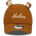 new-era-curved-brim-toddler-9forty-script-animal-brown-adjustable-cap