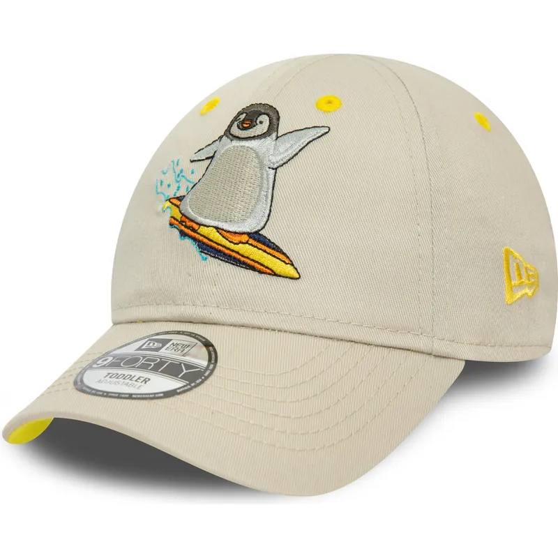 lippikset-kaareva-beige-saadettava-nauha-lapsille-9forty-character-pinguino-new-era