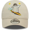 lippikset-kaareva-beige-saadettava-nauha-lapsille-9forty-character-pinguino-new-era