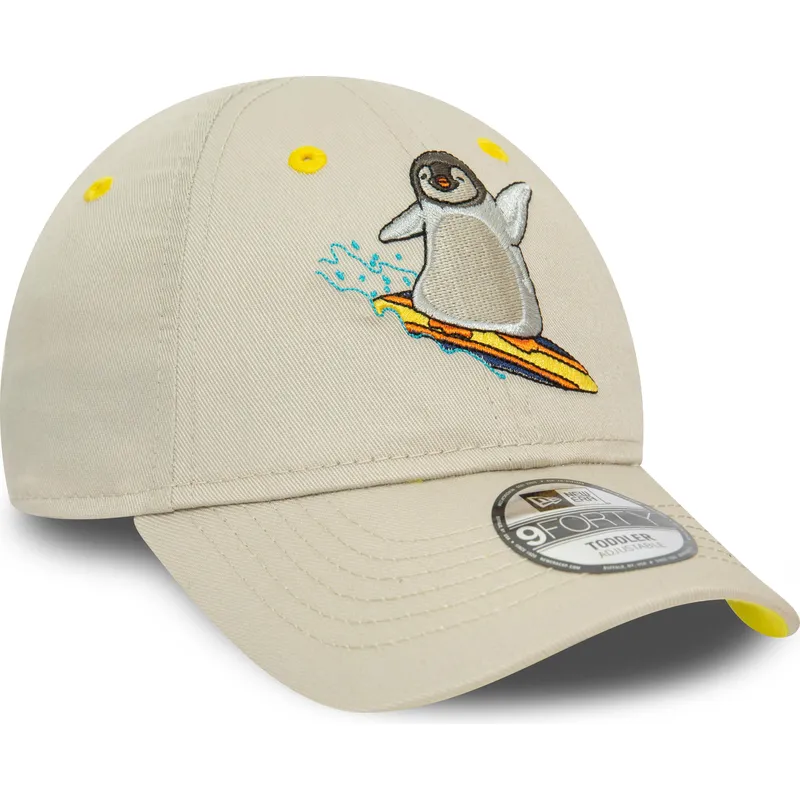 lippikset-kaareva-beige-saadettava-nauha-lapsille-9forty-character-pinguino-new-era
