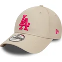 lippikset-kaareva-beige-saadettava-nauha-rosa-9forty-league-essential-los-angeles-dodgers-mlb-new-era