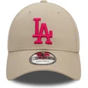 lippikset-kaareva-beige-saadettava-nauha-rosa-9forty-league-essential-los-angeles-dodgers-mlb-new-era