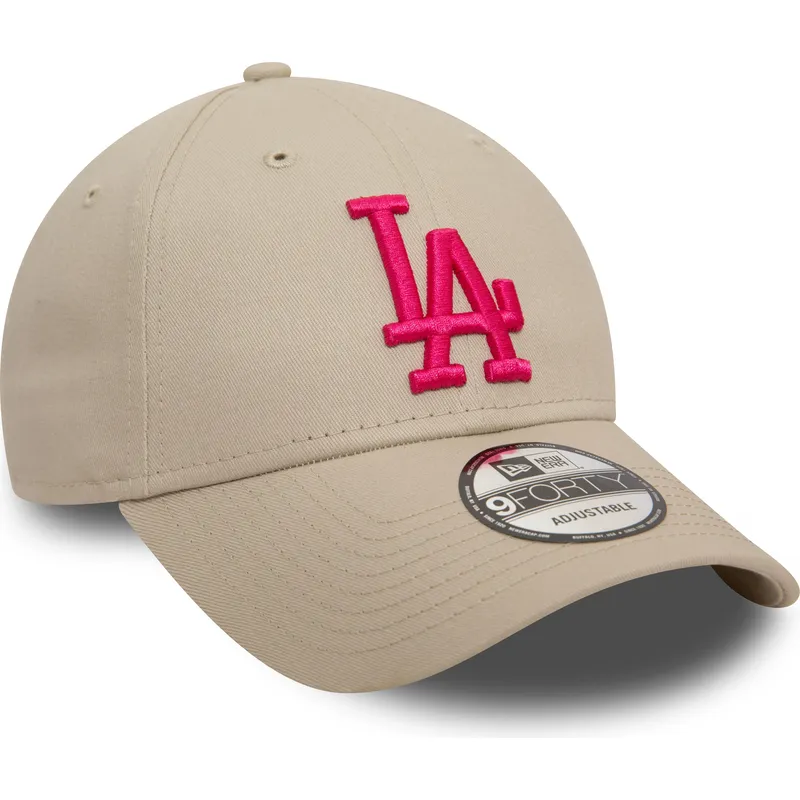 lippikset-kaareva-beige-saadettava-nauha-rosa-9forty-league-essential-los-angeles-dodgers-mlb-new-era