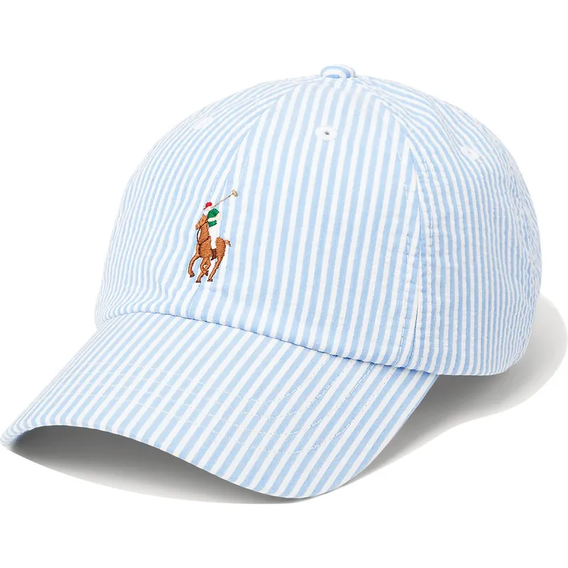 lippikset-kaareva-sininen-saadettava-nauha-cotton-seersucker-polo-ralph-lauren