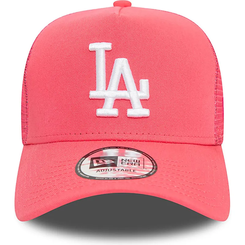 lippikset-kaareva-rekka-vaaleanpunainen-snapback-a-frame-league-essential-los-angeles-dodgers-mlb-new-era