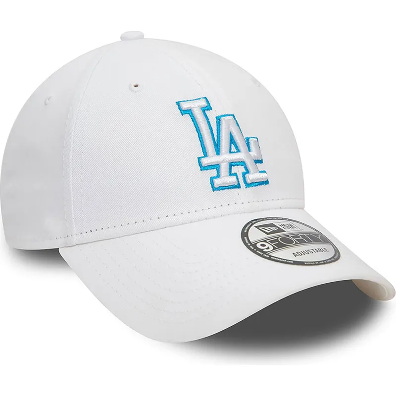 lippikset-kaareva-valkoinen-saadettava-nauha-9forty-team-outline-los-angeles-dodgers-mlb-new-era