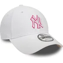 lippikset-kaareva-valkoinen-saadettava-nauha-rosa-9forty-team-outline-new-york-yankees-mlb-new-era