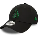 lippikset-kaareva-musta-saadettava-nauha-9forty-team-outline-los-angeles-dodgers-mlb-new-era