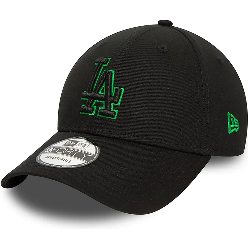 lippikset-kaareva-musta-saadettava-nauha-9forty-team-outline-los-angeles-dodgers-mlb-new-era