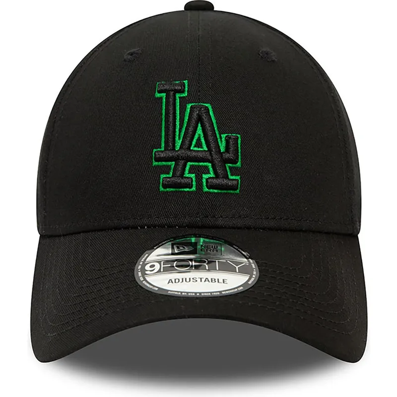 lippikset-kaareva-musta-saadettava-nauha-9forty-team-outline-los-angeles-dodgers-mlb-new-era