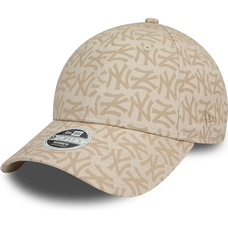 lippikset-kaareva-beige-saadettava-nauha-9forty-monogram-new-york-yankees-mlb-new-era