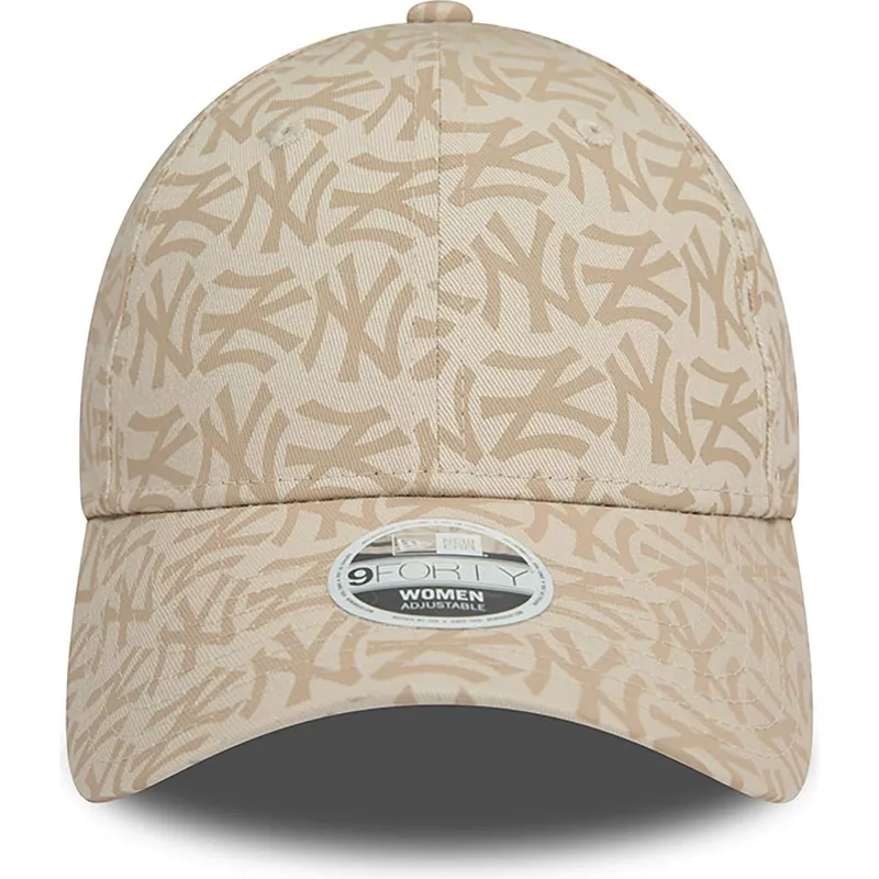 lippikset-kaareva-beige-saadettava-nauha-9forty-monogram-new-york-yankees-mlb-new-era