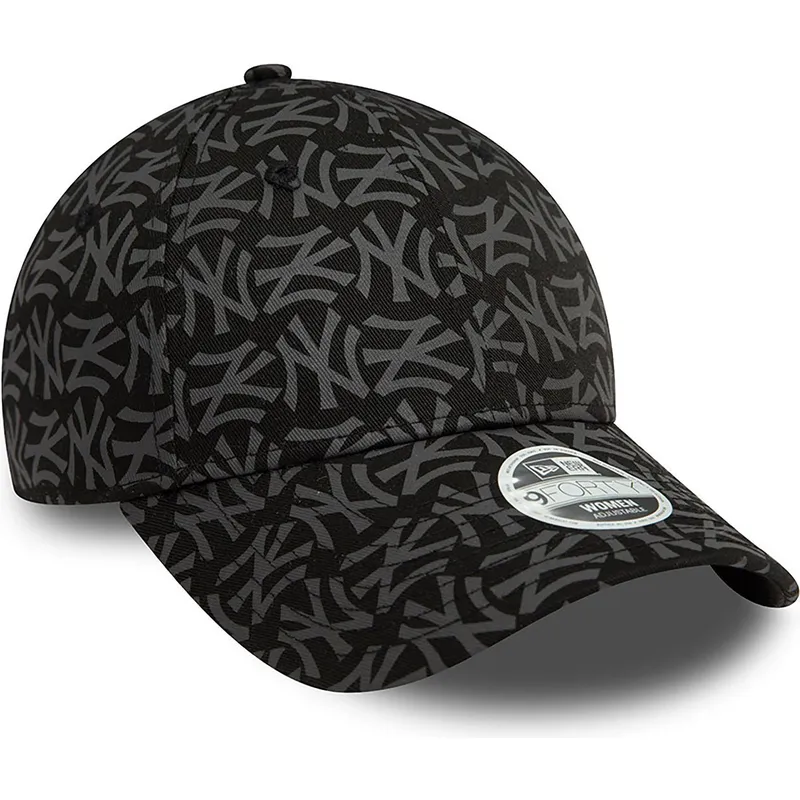 cap-kaareva-black-adjustable-strap-9forty-monogram-new-york-yankees-mlb-new-era cap-kaareva-black-adjustable-strap-9forty-monogram-new-york-yankees-mlb-new-era