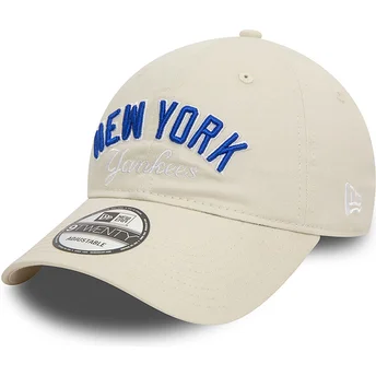Lippikset kaareva beige säädettävä nauha 9TWENTY Wordmark New York Yankees MLB New Era