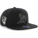 47-brand-flat-brim-black-and-white-logo-oakland-athletics-mlb-sure-shot-black-snapback-cap