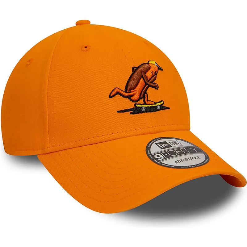 lippikset-kaareva-oranssi-saadettava-nauha-9forty-hot-dog-character-new-era