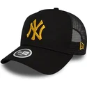 lippikset-kaareva-rekka-musta-snapback-a-frame-metallic-new-york-yankees-mlb-new-era