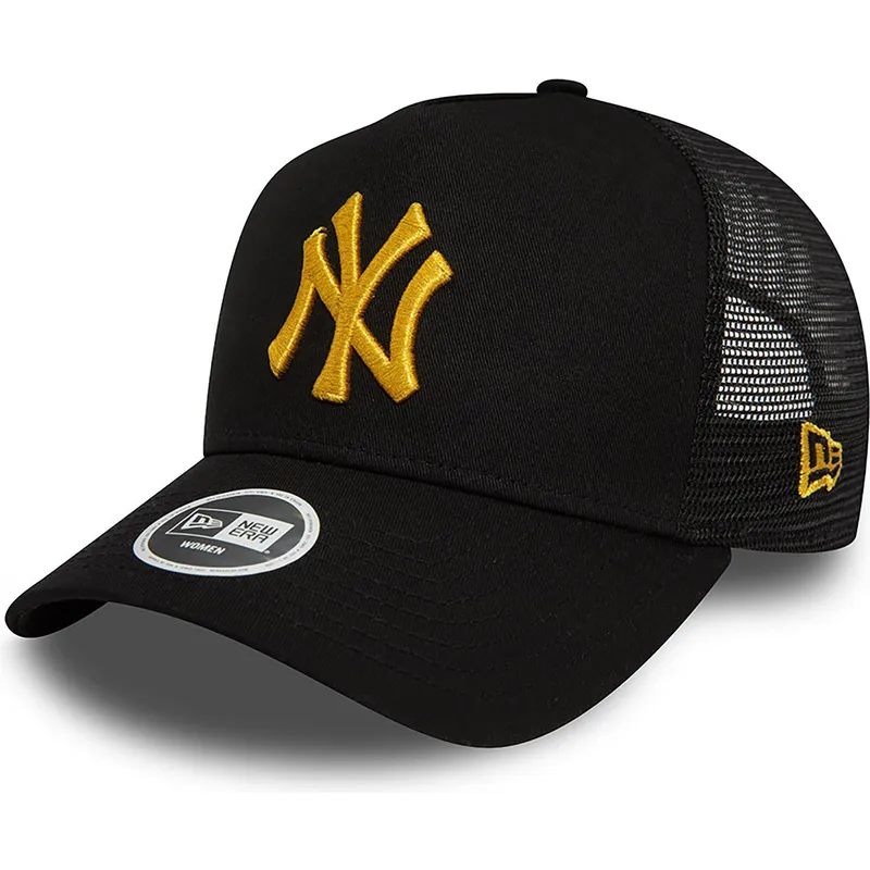 lippikset-kaareva-rekka-musta-snapback-a-frame-metallic-new-york-yankees-mlb-new-era