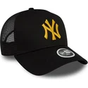 lippikset-kaareva-rekka-musta-snapback-a-frame-metallic-new-york-yankees-mlb-new-era