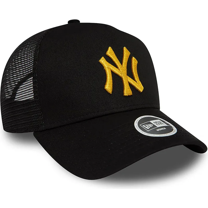 lippikset-kaareva-rekka-musta-snapback-a-frame-metallic-new-york-yankees-mlb-new-era