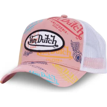 Lippikset kaareva rekka vaaleanpunainen snapback LE POU Von Dutch