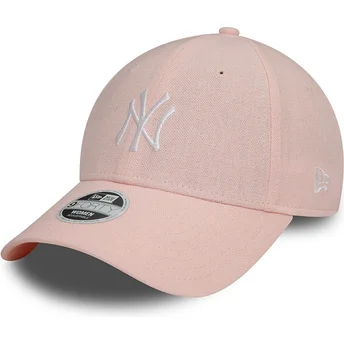 Cap kaareva pink adjustable strap 9FORTY Linen New York Yankees MLB New Era
