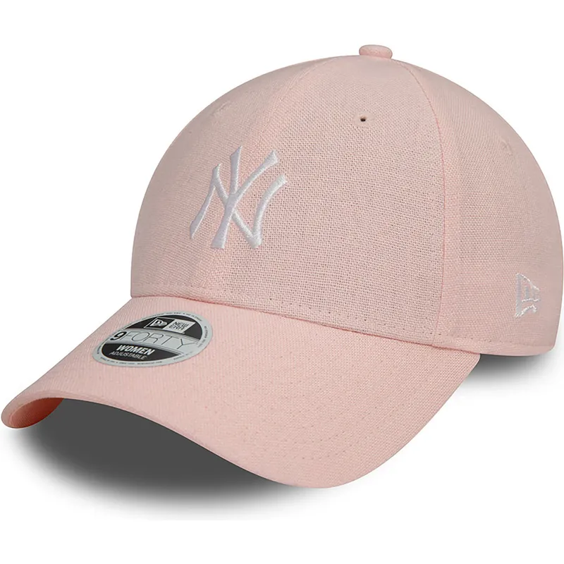cap-kaareva-pink-adjustable-strap-9forty-linen-new-york-yankees-mlb-new-era cap-kaareva-pink-adjustable-strap-9forty-linen-new-york-yankees-mlb-new-era