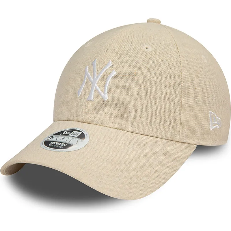 lippikset-kaareva-beige-saadettava-nauha-9forty-linen-new-york-yankees-mlb-new-era