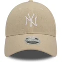 lippikset-kaareva-beige-saadettava-nauha-9forty-linen-new-york-yankees-mlb-new-era
