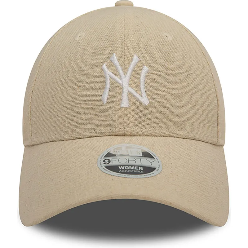 lippikset-kaareva-beige-saadettava-nauha-9forty-linen-new-york-yankees-mlb-new-era