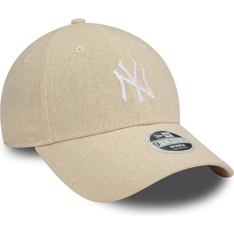 lippikset-kaareva-beige-saadettava-nauha-9forty-linen-new-york-yankees-mlb-new-era