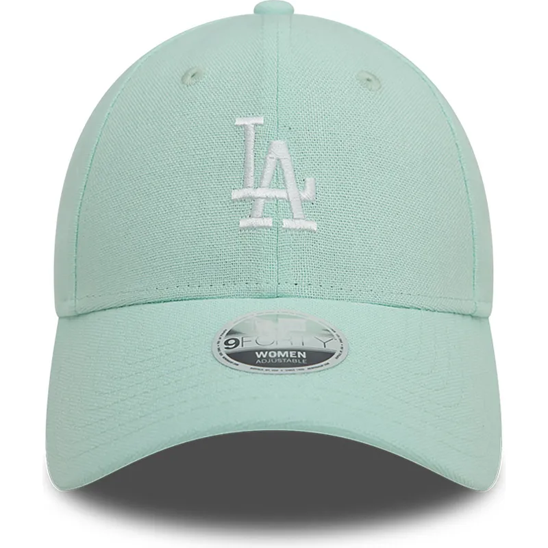 lippikset-kaareva-vihrea-saadettava-nauha-9forty-linen-los-angeles-dodgers-mlb-new-era