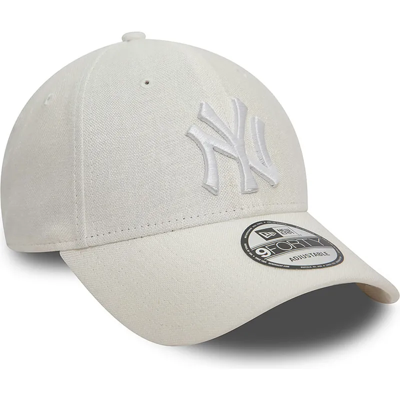 lippikset-kaareva-valkoinen-saadettava-nauha-9forty-linen-new-york-yankees-mlb-new-era