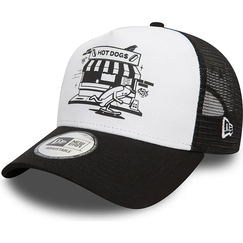 lippikset-kaareva-rekka-musta-snapback-a-frame-graphic-hot-dog-new-york-new-era