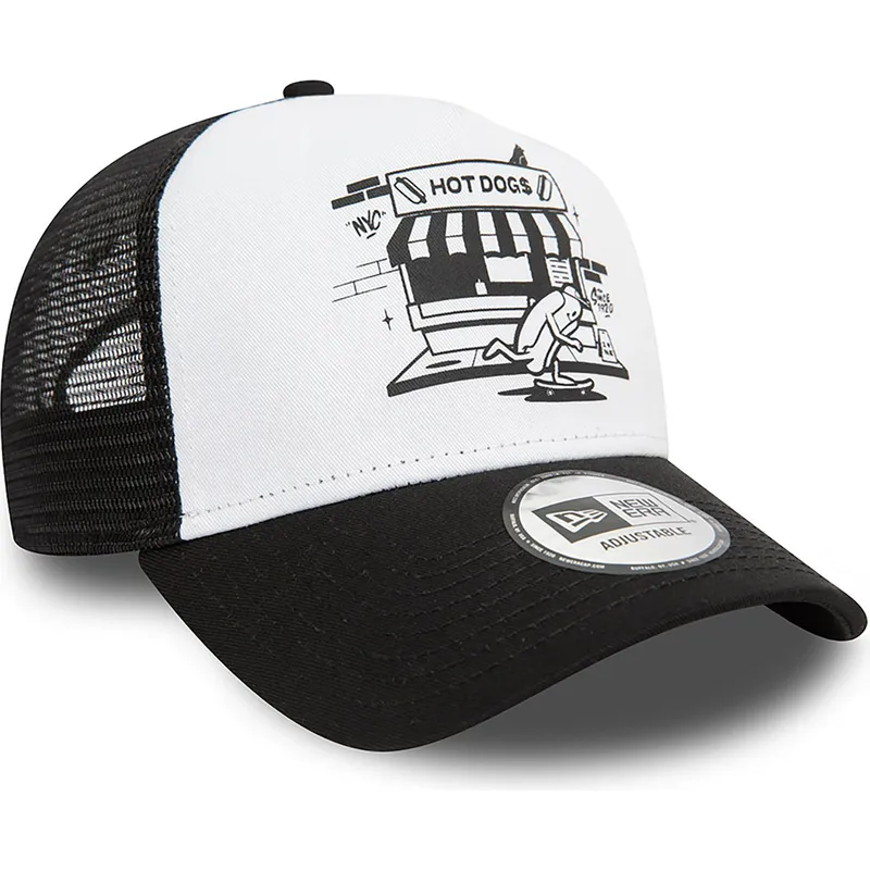 lippikset-kaareva-rekka-musta-snapback-a-frame-graphic-hot-dog-new-york-new-era
