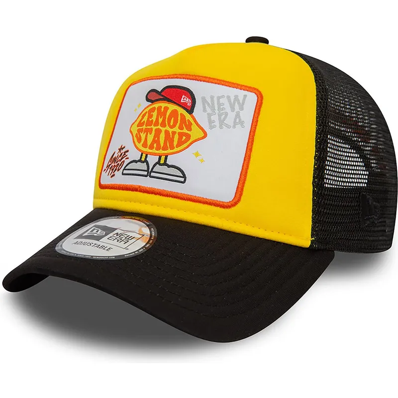 lippikset-kaareva-rekka-keltainen-snapback-lemon-stand-life-gave-me-lemons-a-frame-patch-new-era