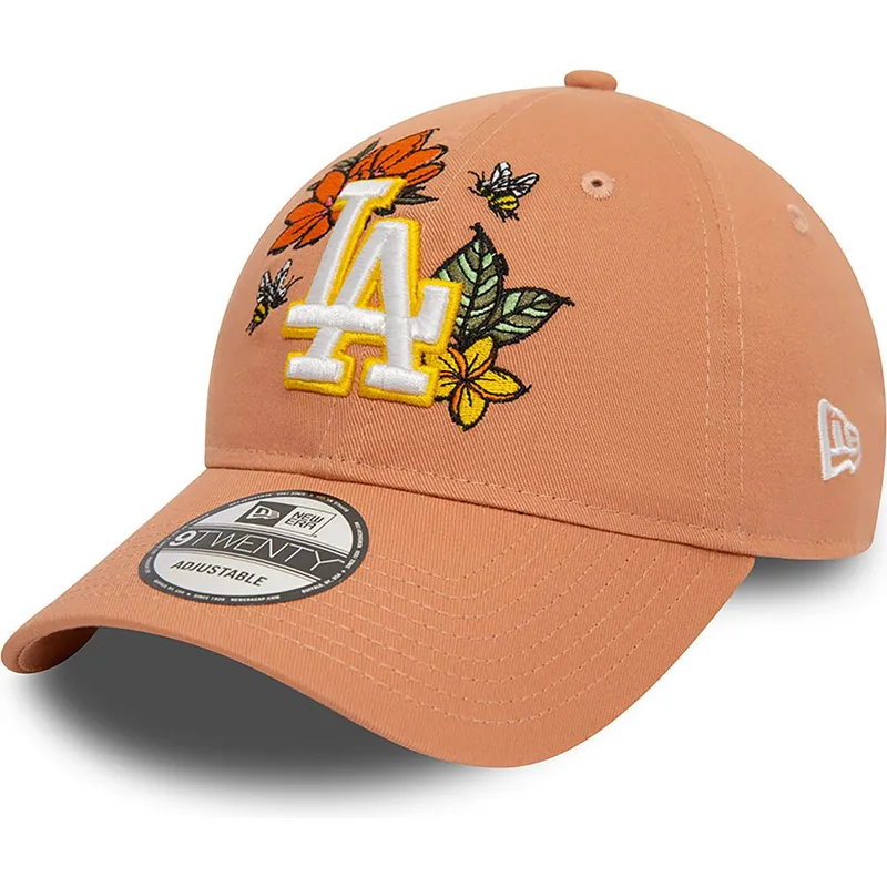 lippikset-kaareva-ruskea-saadettava-nauha-9twenty-floral-los-angeles-dodgers-mlb-new-era