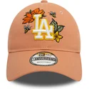 lippikset-kaareva-ruskea-saadettava-nauha-9twenty-floral-los-angeles-dodgers-mlb-new-era