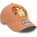 lippikset-kaareva-ruskea-saadettava-nauha-9twenty-floral-los-angeles-dodgers-mlb-new-era