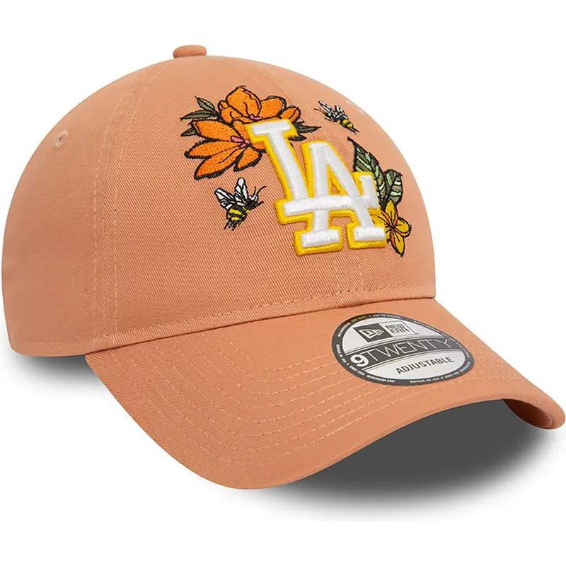 lippikset-kaareva-ruskea-saadettava-nauha-9twenty-floral-los-angeles-dodgers-mlb-new-era