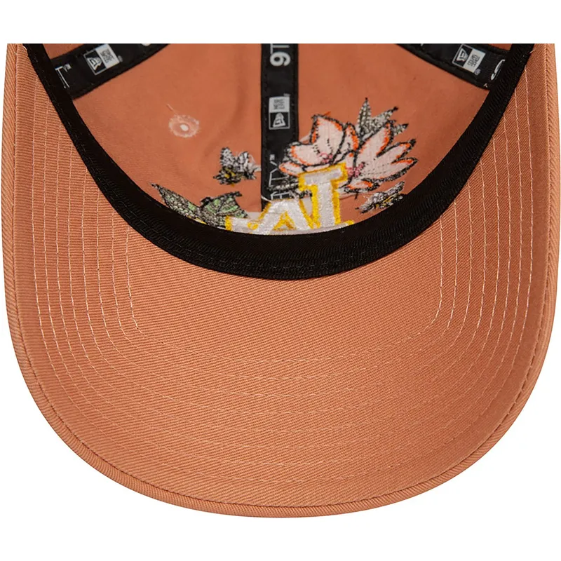 lippikset-kaareva-ruskea-saadettava-nauha-9twenty-floral-los-angeles-dodgers-mlb-new-era