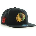 47-brand-flat-brim-chicago-blackhawks-nhl-sure-shot-black-snapback-cap